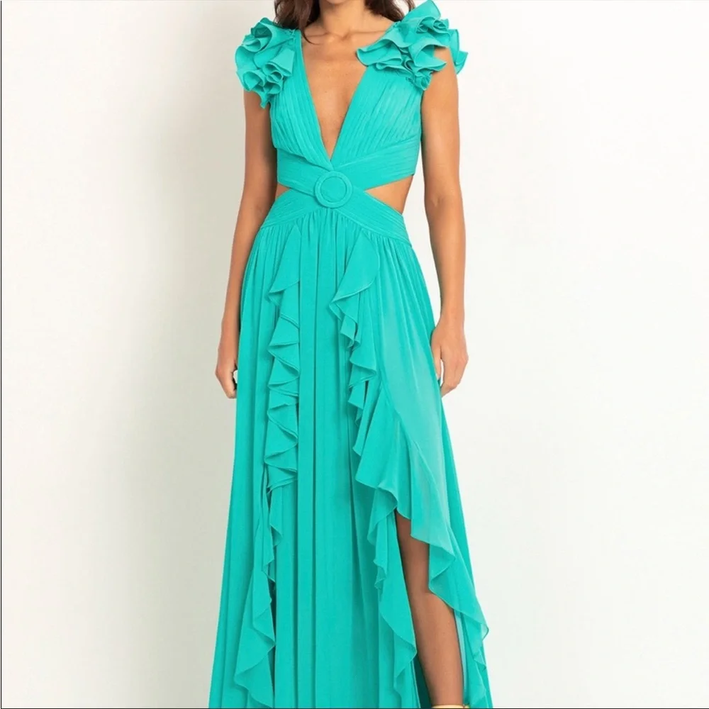 NEW NWT PatBO FLUTTER SLEEVE MAXI AZALEA - Picture 2 of 5